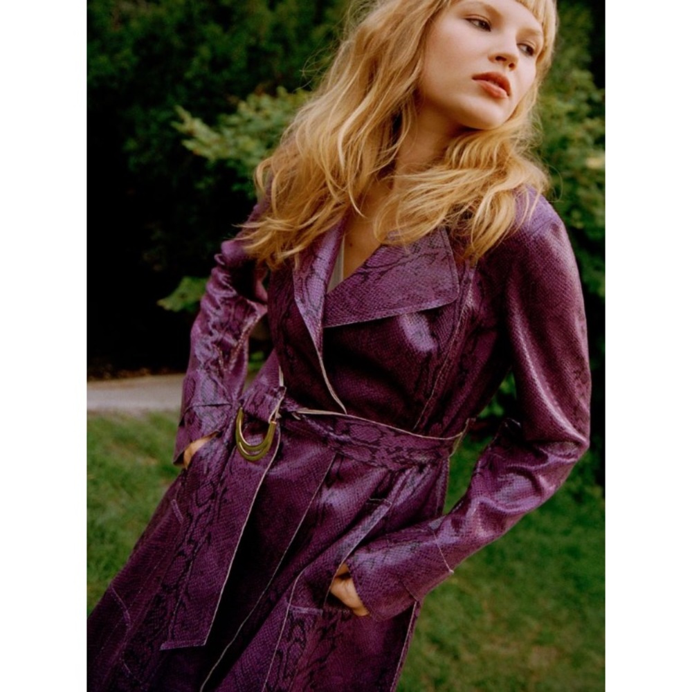 UO Snakeskin Trench Coat